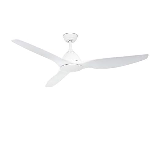 IKOHS Create UPWIND Sail - Ventilador de Techo con Mando a Distancia, 3 Aspas, Potencia de 90W, Ultrasilencioso, 163 cm de Diametro, 3 Velocidades (Blanco Mate)