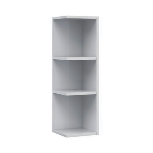 ARKITMOBEL Modulo Rinconero para Baño, Mueble con Estantes, Acabado en Blanco Brillo, Medidas 20 cm (Ancho) x 65 cm (Alto) x 19,5 cm (Fondo)