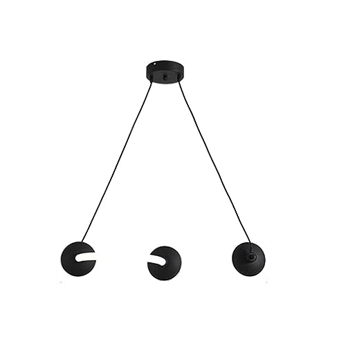 Pendant light LED noir 40W lustre suspendu dimmable pour salon et bureau