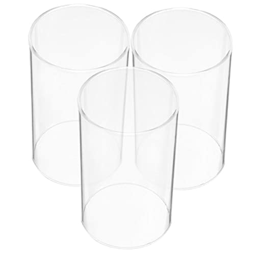 NUOBESTY 3pezzi Candela in Vetro Trasparente Paralumi Per Candele Decorativi Portacandele Cilindrici Per Tavolo Copricandele in Vetro Antivento Paralume Per Candela