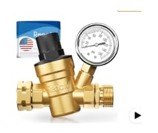 Image of Rv Water Pressure Regulator, Brass Water Pressure Regulator for rv Camper, Rv Water Pressure Regulator with Gauge Value with Guarge, Rv Accessories