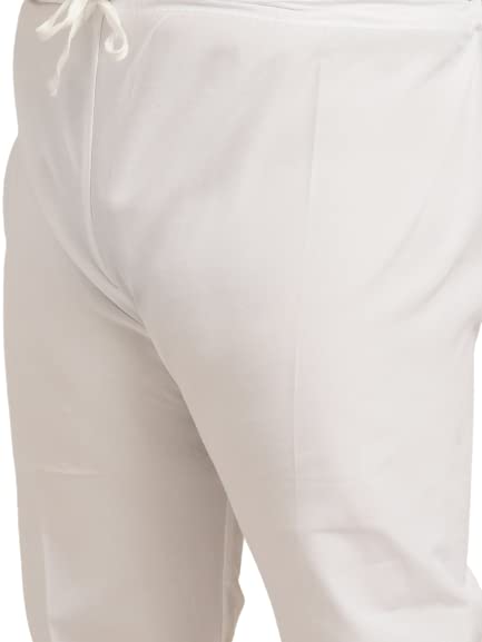 Sojanya PLUS (Since 1958) Men's Silk Blend Kurta & Cotton Off White Churidar Pyjama Set3