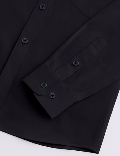 Image of Boys Long Sleeve Button-Down Dress Shirts with Tie: 2 Fabrics (Stretch /Standard) & 2 Fits (Regular /Husky)