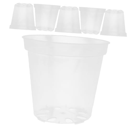 Happyyami 6 Piezas Maceta Transparente Cubo Hidropónico Macetas Al Aire Libre Macetero De Orquídeas Transparente Macetas Ranuradas para Orquídeas Macetas De Orquideas Maceteros El Plastico