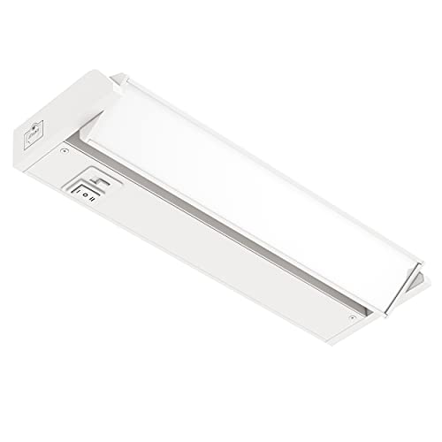 GETINLIGHT 12-inch Swivel LED Under Cabinet Lights, Glass Lens, Selectable White 2700K/4000K/5000K, Dimmable with Wall Dimmers, White Finish, IN-0202-1-WH
