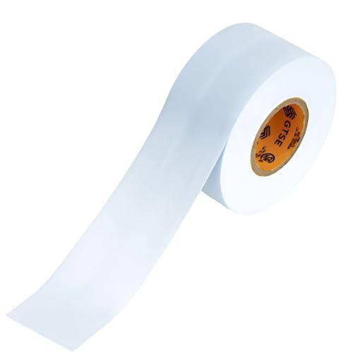 Image of GTSE Wide White Electrical Tape - Waterproof, Industrial Grade Vinyl Roll, 2 in x 66ft- Strong Self-Adhesive PVC Electric Tape for Wire Insulation, 7 Mil Thick, 600V - UL /CSA Listed
