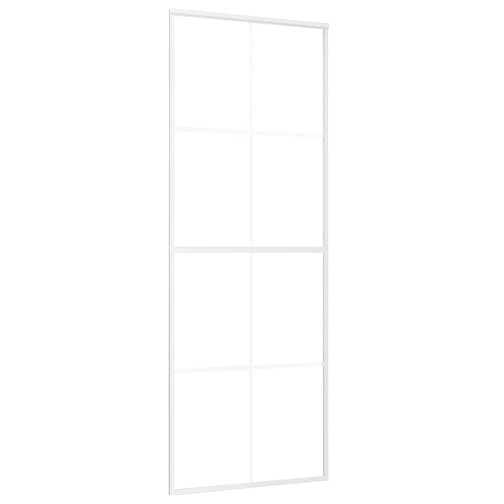 Generisch Schiebetür ESG-Mattglas und Aluminium 76x205 cm Weiß,Haustüren,22.61 kg-151669