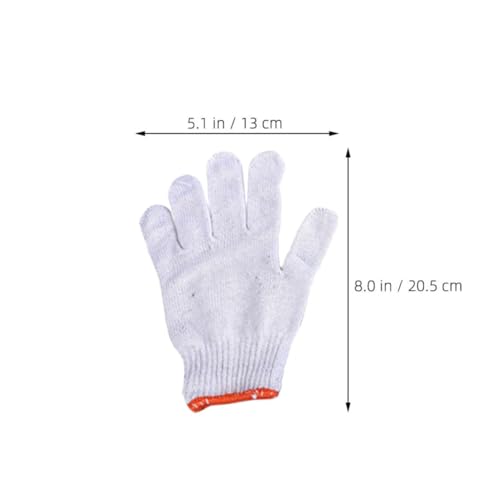 Guantes de algodón blanco para taller con 600g de hilo resistente al desgaste 7