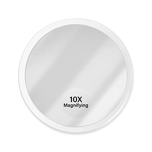Jumbl 6” 10X Magnifying Mirror, Compact Suction Cup Makeup Mirror With 10X Magnification For Bathroom, Shower, Beauty & Skin Care, Brow Threading & Tweezing #TOP26