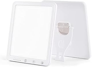 Lámpara SAD, 10000 lux Lámpara de Luz Diurna Natural, con 3 Colores de Luz Lámpara Fototerapia, Temporizador de 6 Modos 5 Niveles de Brillo, por Depresión/Trastorno del Sueñ,Blanco,19 * 16cm