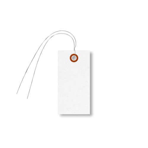 Étiquettes d'expédition Tyvek blanches SmartSign avec fil, taille 3 lot de 1000