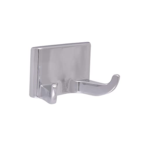 Image of Design House Millbridge Double Robe Hook, Polished Chrome, Standard Wall Mount, Concealed Screws, Easy Installation, Bathroom Hardware, 2.44 in L x 1.5 in W x 1.48 in H, Item 533059