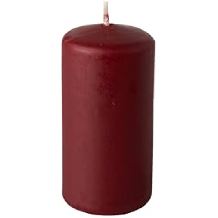 PAPSTAR Pillar Candles 2x4 Inch | Premium European Made 16h Burning Time | Small Unscented Dripless and Smokeless Household Dinner, Party Candles - Bordeaux