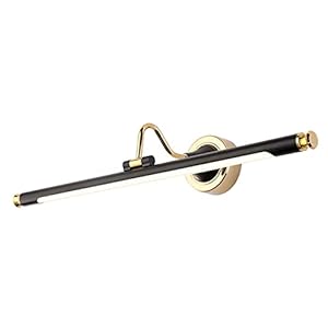 FWZJ Vintage spiegelverlichting badkamer, retro led-spiegel voorlamp zwarte wandlamp met draaibare lampkop, boogarm badkamerverlichting, neutraal wit 4000 K make-up licht f