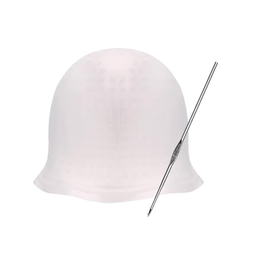 1 Pièce Bonnet à Mèche, Bonnet Meches Cheveux Professionnel, Casquette pour Coloration, Capuchon De Teinture Capillaire Réutilisable, Bonnet à Mèches en Silicone, Avec Aiguille à Crochet en Metal