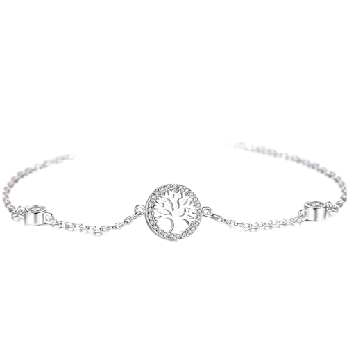 Bracelets Arbre de Vie en Argent 925 chaîne ajustable pour soirée chic