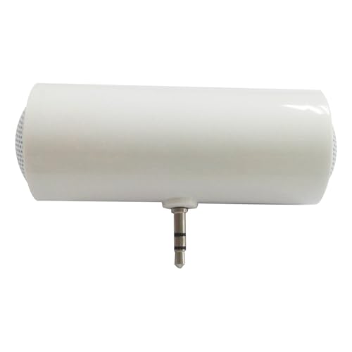 Plmvhpb Mini Haut-Parleur 3,5 mm Haut-Parleur Portable Mini Haut-Parleur Amplifié Plug and Play pour Téléphones Mobiles et Tablettes Blanc
