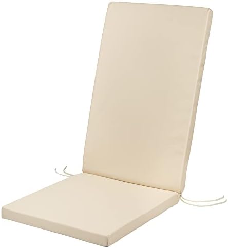SOFTILLO Waterproof High Back Chair Cushion With Ties 120x45x4cm | Indoors/Outdoors Patio Seat Pad Cushion For Garden Chairs, Loungers, Recliner, Relaxer | Water-Resistant Material |Dark Green