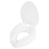 Siège de toilette surélevé - Rehausseur WC amovible avec couvercle de salle de bain - Sécurité pour les personnes âgées souffrant de handicap