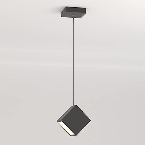Lustre de ferme carré en métal noir mat pour îlot de cuisine et salle à manger