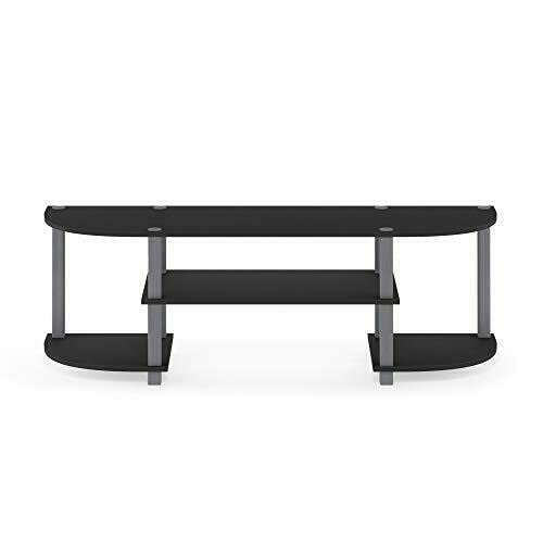 DINSO Turn-S-Tube Wide TV Entertainment Center Black/Grey Flat Screen Television Stand Television Stands for Flat Screens tv Stands Plastic Entertainment Center Kid Safe tv Stand