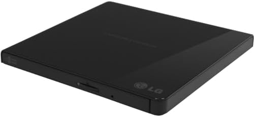 LG GP65NB60 8X USB 2.0 Super Multi Ultra Slim Portable DVD Writer Drive +/-RW External Drive with M-DISC Support - Black