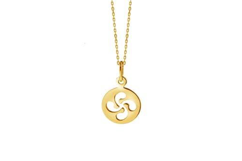 Pendentif Lauburu en or plaqué 12 mm à porter au quotidien pour un style basque