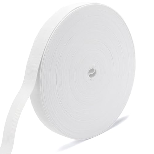 RIUNBB White Elastic Bands for Sewing - Waistband Elastic 3/4 inch x 30 Yards - Durable Comfortable Stretch for Pajamas Crafts Waistbands & Masks