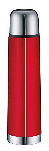 alfi 5457.202.075 Isolierflasche IsoTherm Eco, Edelstahl Feuerrot, 0,75 Liter, Drehverschluss, 12 Stunden heiß, 24 Stunden kalt, BPA-Free