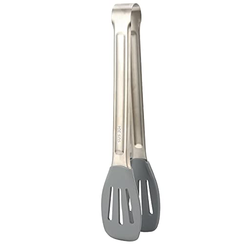 Pontas de cocina de acero inoxidable, acero 304 resistente al calor con silicona, pinzas de barbacoa de 24 cm para ser una porción de volteo, herramientas de cocción de agarre sin