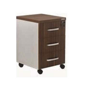 RENOWA Arne 3 Drawer Mobile Storage Unit, White/Grey - W40cm x D47cm x H63cm