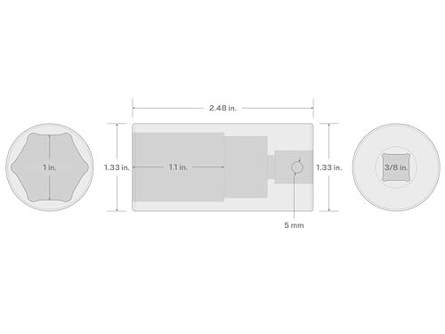 Image of TEKTON 3 /8 Inch Drive x 1 Inch Deep 6-Point Impact Socket | SID13025