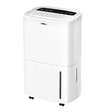 Edendirect 150 pt. 7,000 sq.ft. Dehumidifier in. White with Pump, Drain Hose and Bucket for Basement, Garage, Auto Defrost, Timer XIKJE0403DH15P