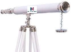 NM021160B Chrome with Leather Harbor Master Telescope 60" - Case Pack of 6