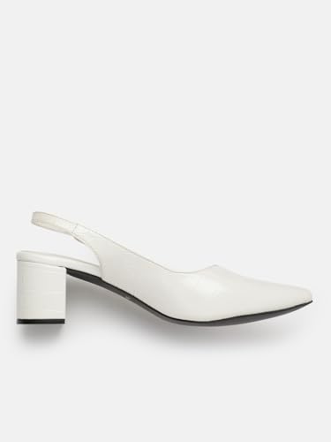 Image of Marc Loire Women's Pointed Toe Block Heel Pumps with Adjustable Slingback for Office, Party and Formal Occasions