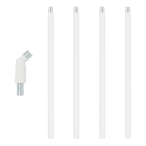 SHENGQINGTOP M10 Threaded Extension Rod with Sloped Ceiling Adapter Kits for Pendant Light, Island Lighting, White Cover