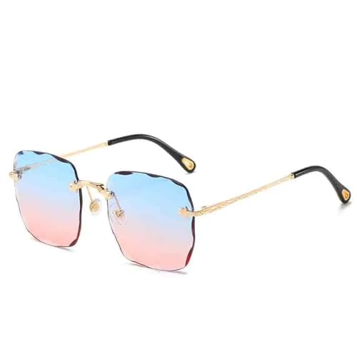 Lunettes de soleil vintage femme de luxe sans cadre verres de protection UV400