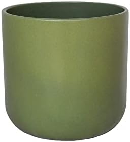Ivyline Round Lisbon Planter in Dark Grey - Waterproof & Durable - Contemporary Premium Glazed Decorative Indoor Ceramic Flower Pot - H26cm x D26cm
