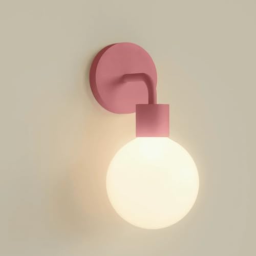 Poplight Wireless Wall Sconce (Shark Tank) Rechargeable & Dimmable LED Light w/App Control & Damage-Free Install, Moveable Modern Ambient Lighting for Elegant Home & Bedroom Decor | Dusty Rose