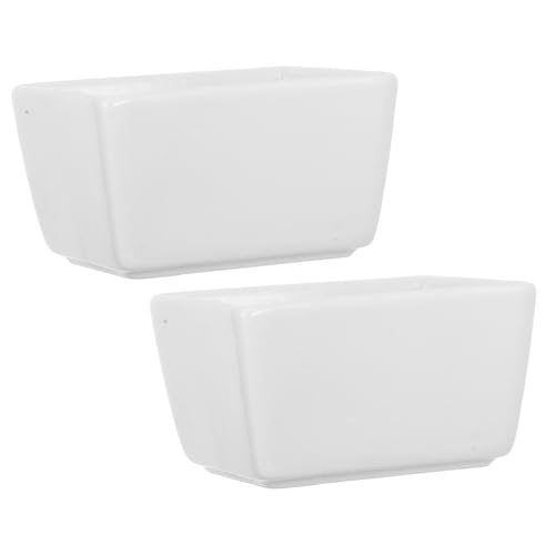 BESPORTBLE Azucareros de Cerámica de Color Claro Rectangulares 170ml, Tarros Pequeños para Azúcar y Dulces, Set 2 Piezas, Recipiente para Cocina y Comedor, Organizador Multifuncional
