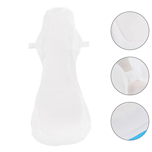 Image of Healifty Washable Menstrual Pads 3 Pack Reusable Cotton Cloth Sanitary Napkins with Button Snap Breathable Period Pads for Travel Postpartum Use and Female Urinary Incontinence 10.62 X 5.31 in