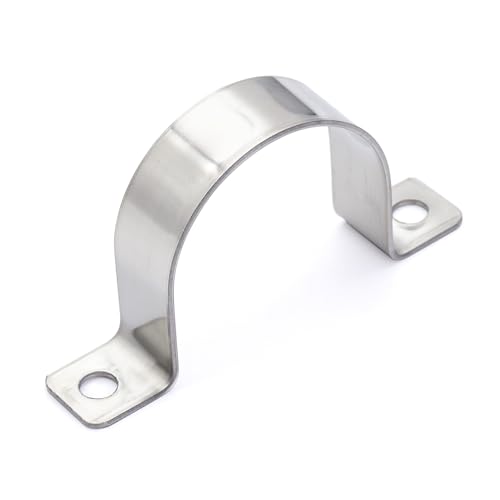 FamlTol Abrazaderas de conducto de 1-9/16 pulgadas, abrazadera de metal de dos agujeros, soporte en U, clips de tensión de correa de conducto, abrazadera universal para componentes cilíndricos, se