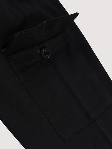 Image of KiddoPanti Boys Cotton Joggers | 100% Cotton Single Jersey | 2 Side Cargo Pockets with Flap | Elasticated Waist Band with Functional Drawcord | Soft & Breathable Track Pants