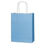 Thepaperbagstore 10 Dusty Blue Paper Party Bags With Handles - 18x22x8cm - Colourful Paper Gift Bags for Kids and Adults Parties, Birthdays, Weddings, Baby Showers, Hen Parties and Sweets