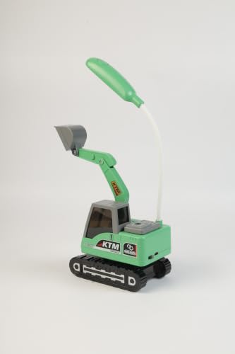 Image of Lexton 12 Inch Rechargeable Excavator Desk Lamp | LED Study Table Lamp with USB Charging Port, 360 Rotatable Neck, Phone Holder, Pencil Sharpener, Storage Box & ON /Off Button for Kids