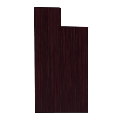 Image of Flash Furniture Dell Trash Can Enclosure with Tray Shelf and 8 inch Drop Hole, Commercial Grade Trash Receptacle for 32 Gallon Round Cans, Swing Door Access, Mahogany
