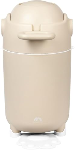 Bebeconfort Poubelle à couches anti-odeur taille M, Couvercle anti-odeur, Compatible avec tout sac poubelle, Peut contenir jusqu'à 20 couches, Utilisation à une main, Facile à nettoyer, Sand
