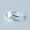 PRAK Damen 925 Sterling Silber Luxus Ringe,Handmade Gingko Boho Ringe Für Frauen Blatt Öffnen Finger Verstellbarer Ring Weihnachten Elegante Silber Schmuck Mädchen Geschenk #2