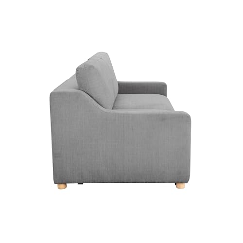 Serta Glendale 90.2" Queen Size Wall-Hugging Convertible Sofa, Dreamcoil Comfort, Chenille Fabric, Grey