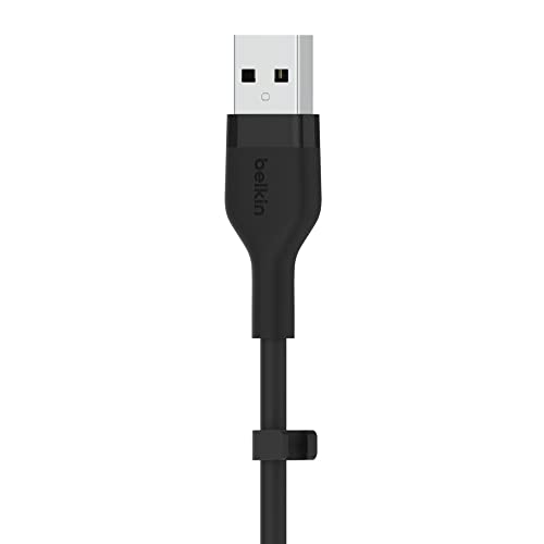 Image of Belkin BoostCharge Flex Silicone USB Type A to Lightning Cable (2M /6.6FT), MFi Certified Charging Cable for iPhone 14 /14 Plus, 13, 12, Pro, Max, Mini, SE, iPad and More - Black